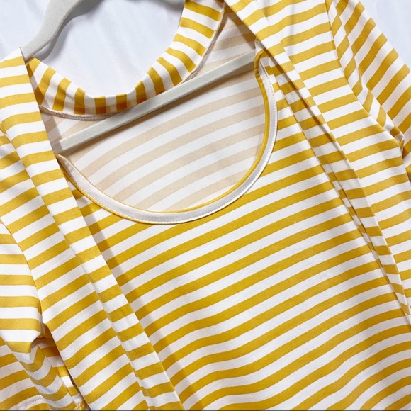 Piphany Yara Yellow/White Stripe Short Sleeve Top - Picture 3 of 8